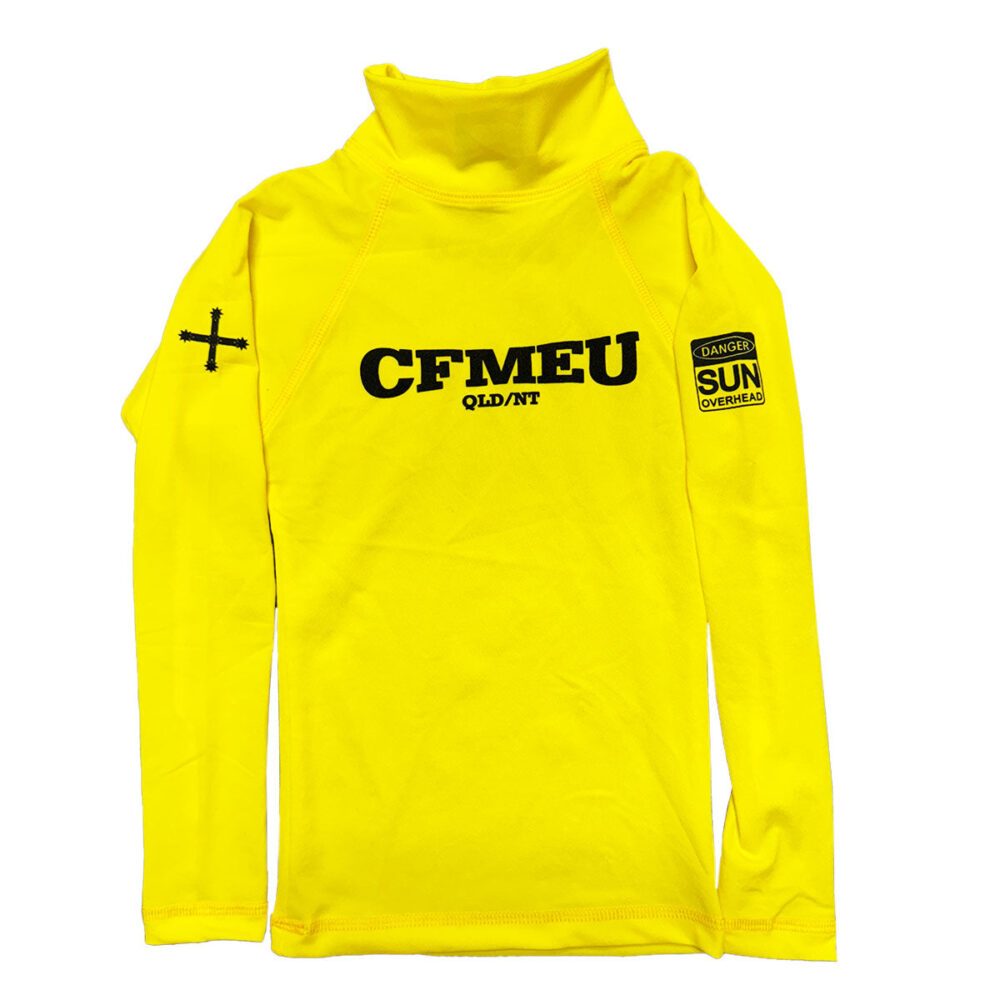 CFMEU Kids Long Sleeve Rashie -  Yellow